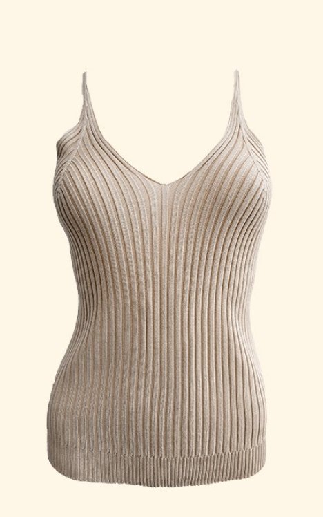 Beige Ribbed Kaleesy Top - Offbeat Boutique