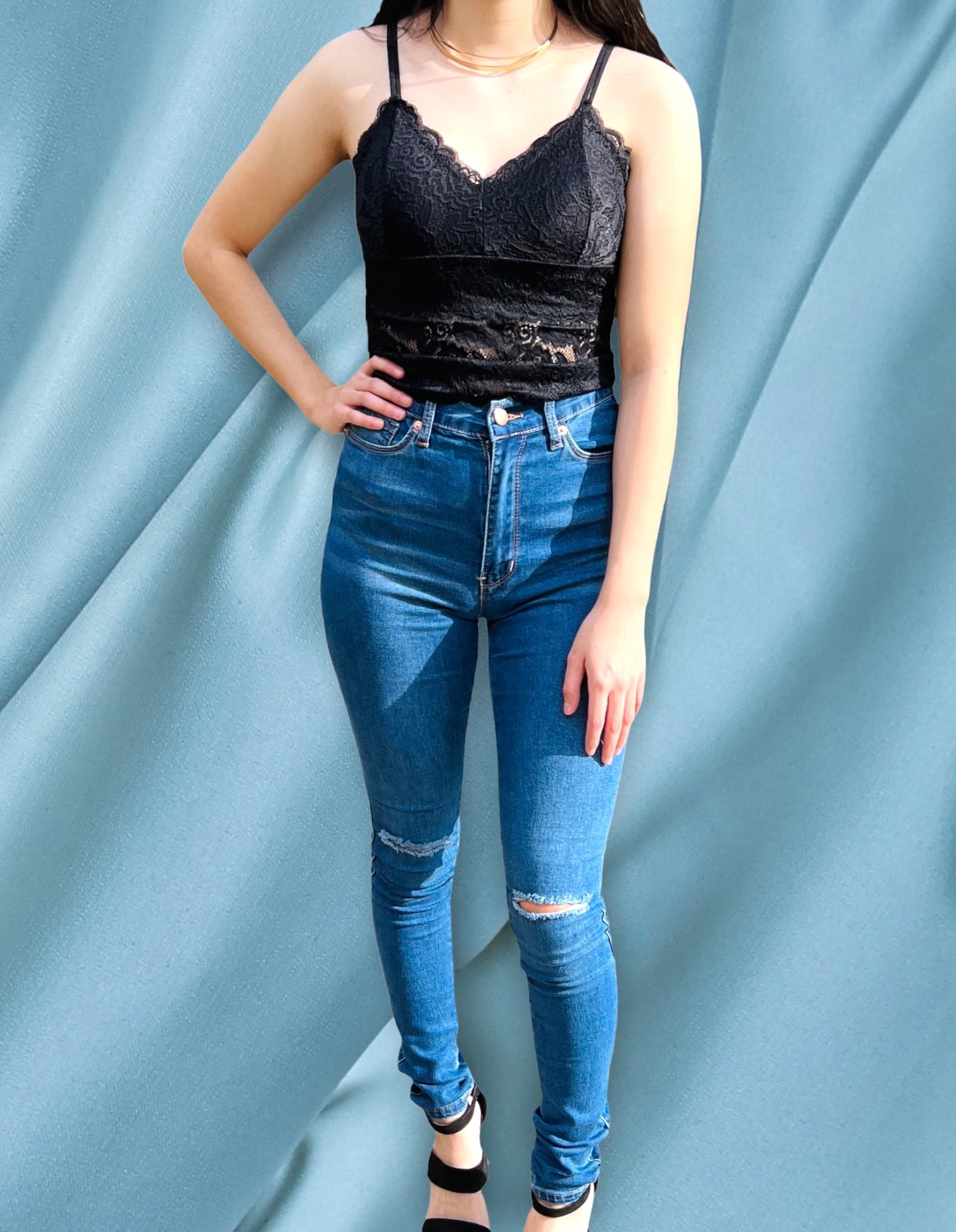 Bella High Waisted Skinny Jeans - Offbeat Boutique