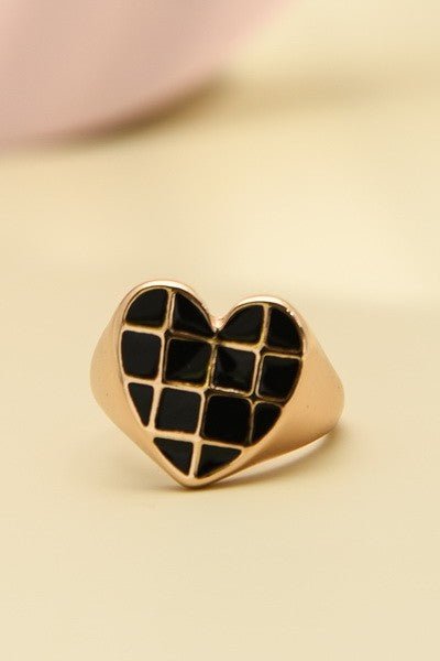 Black Heart Epoxy Ring - Offbeat Boutique