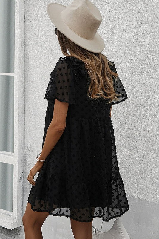 Black Ruffled Party Dress - Offbeat Boutique