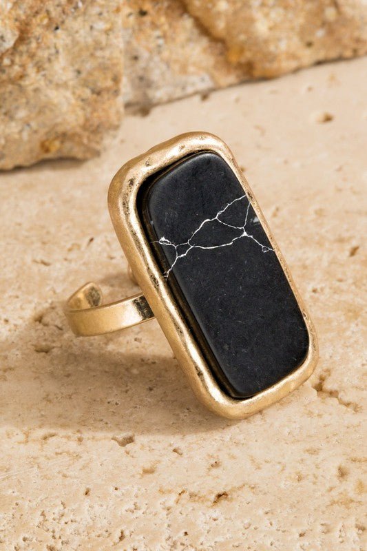 Black Stone Ring - Offbeat Boutique