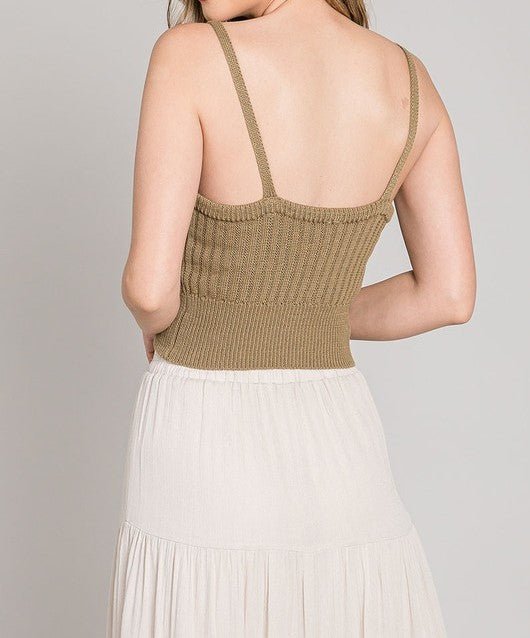 Green Pine Ribbed Top - Offbeat Boutique