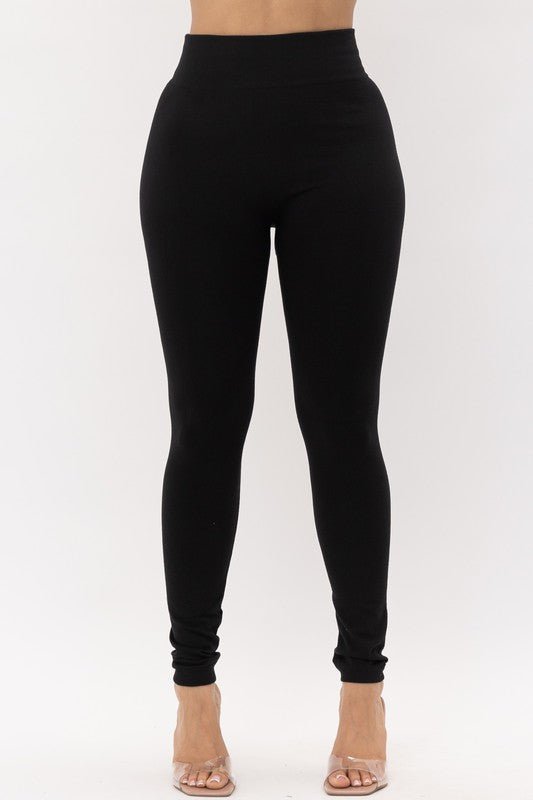 High Waisted Black Leggings One Size - Offbeat Boutique