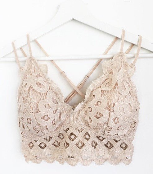 Nude Crochet Bralette Top XXL - Offbeat Boutique