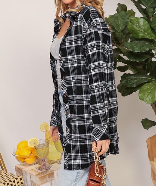Plaid Long Sleeve Top - Offbeat Boutique