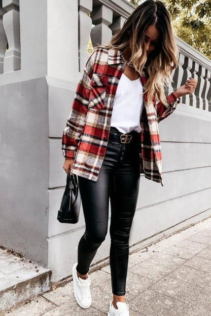 Plaid Red Flannel Shacket - Offbeat Boutique
