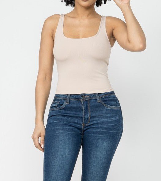 Ribbed Sleeveless Top - Offbeat Boutique