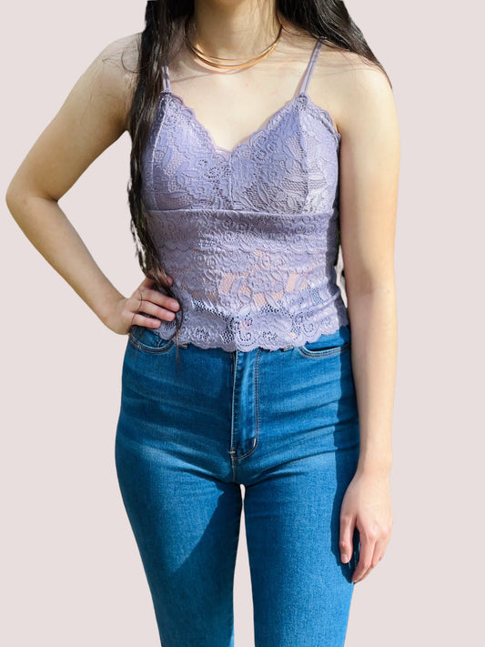 Tana Lilac Lace Bralette Top - Offbeat Boutique