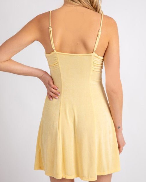 Yellow Solid Knit Dress - Offbeat Boutique